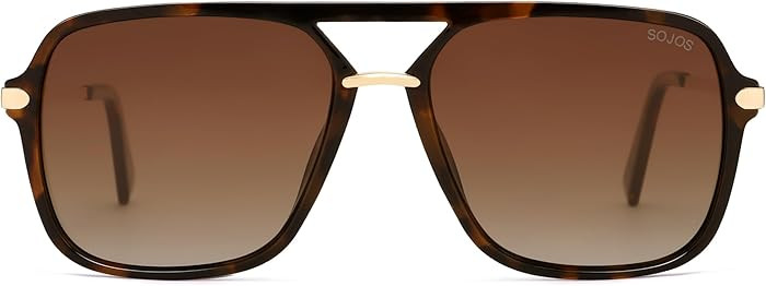 SOJOS Lentes de sol para mujeres y hombres, cuadrados, retro, lentes polarizados, aviador de moda... | Amazon (US)
