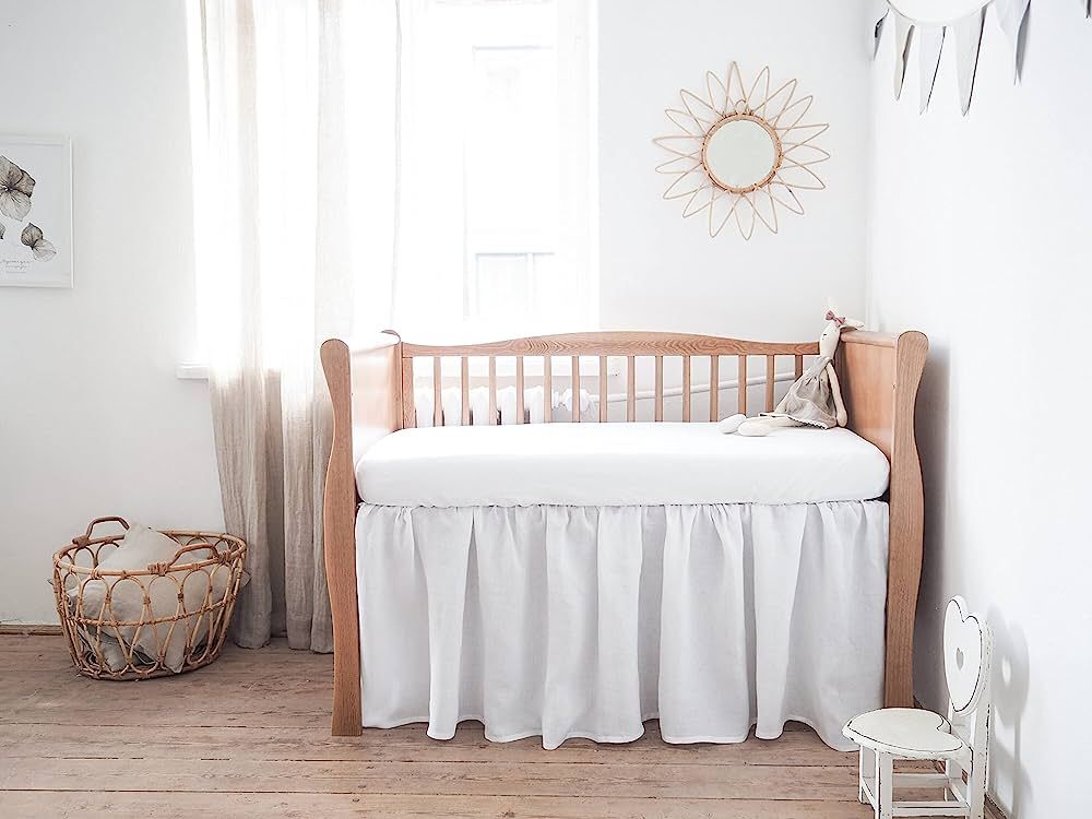 Crib Bed Skirt for Nursery Crib Toddler Bedding Crib Ruffle Bed Skirt for Baby Boys or Baby Girls... | Amazon (US)