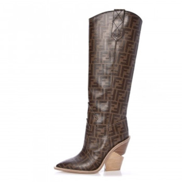In Search of Fendi FF Zucca Tall Western Cowboy Boots | Poshmark