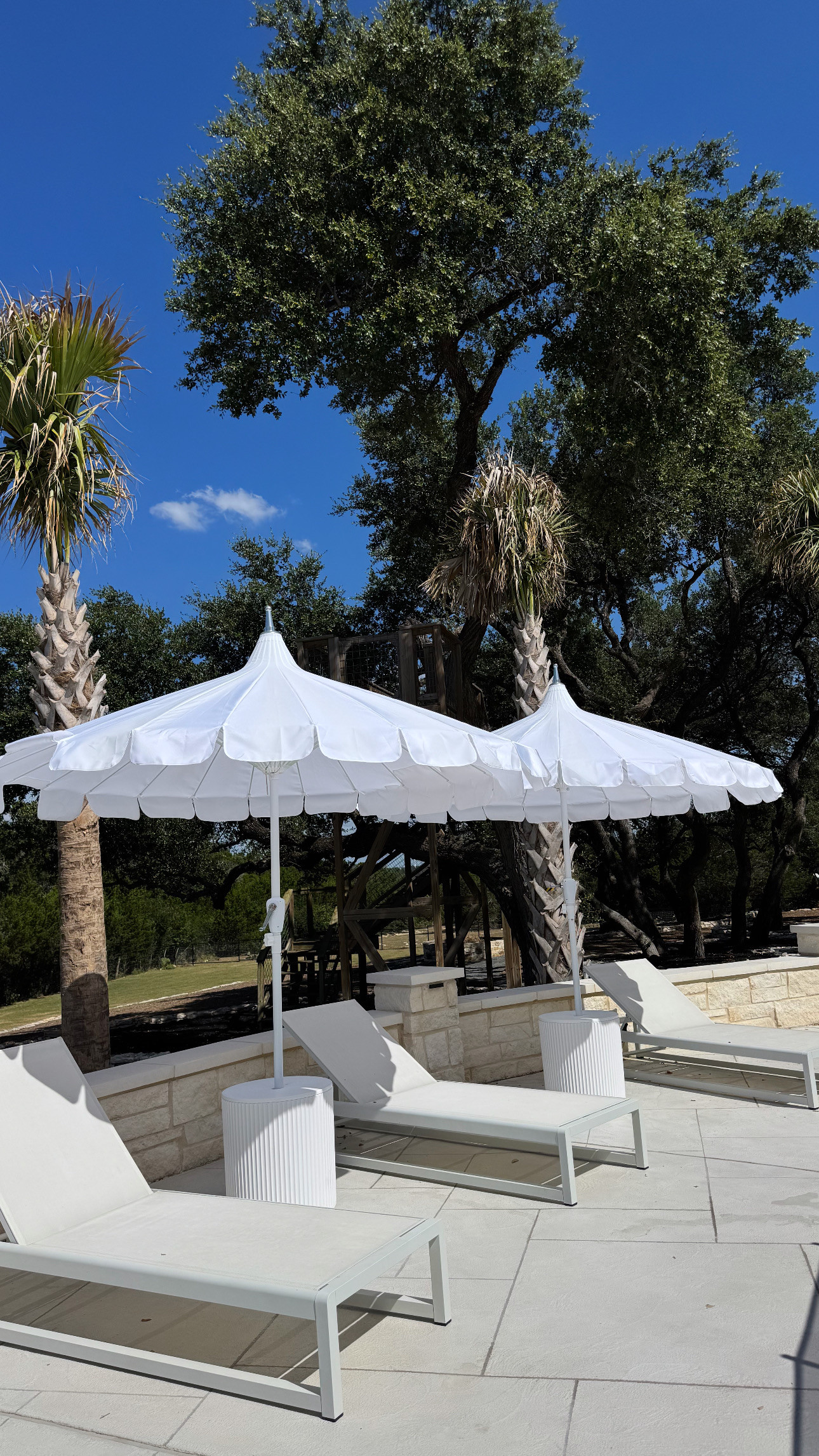 pool side furniture! 
umbrella - amazon 
side table - joss & main
chairs - birch lane 

 #LTKHome #LTKSwim