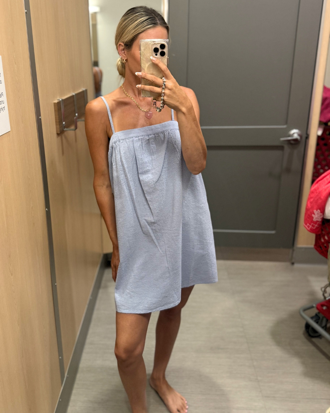 Target women's fashion has the prettiest easy summer dresses 💙 This light blue textured mini dress is lightweight, breezy, and perfect for beach vacations, brunch, baby showers, or everyday summer style. An effortless Target find you'll wear on repeat—all linked in my LTK! #TargetStyle #TargetFashion #TargetFinds #MiniDress #SummerStyle #VacationOutfit 

 #LTKootd #LTKSeasonal