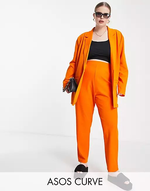ASOS DESIGN Mix & Match jersey suit in orange | ASOS (Global)