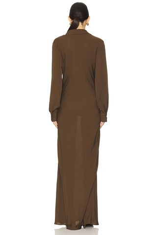 Isla Deep V Gown in Chocolate | Revolve Clothing (Global)