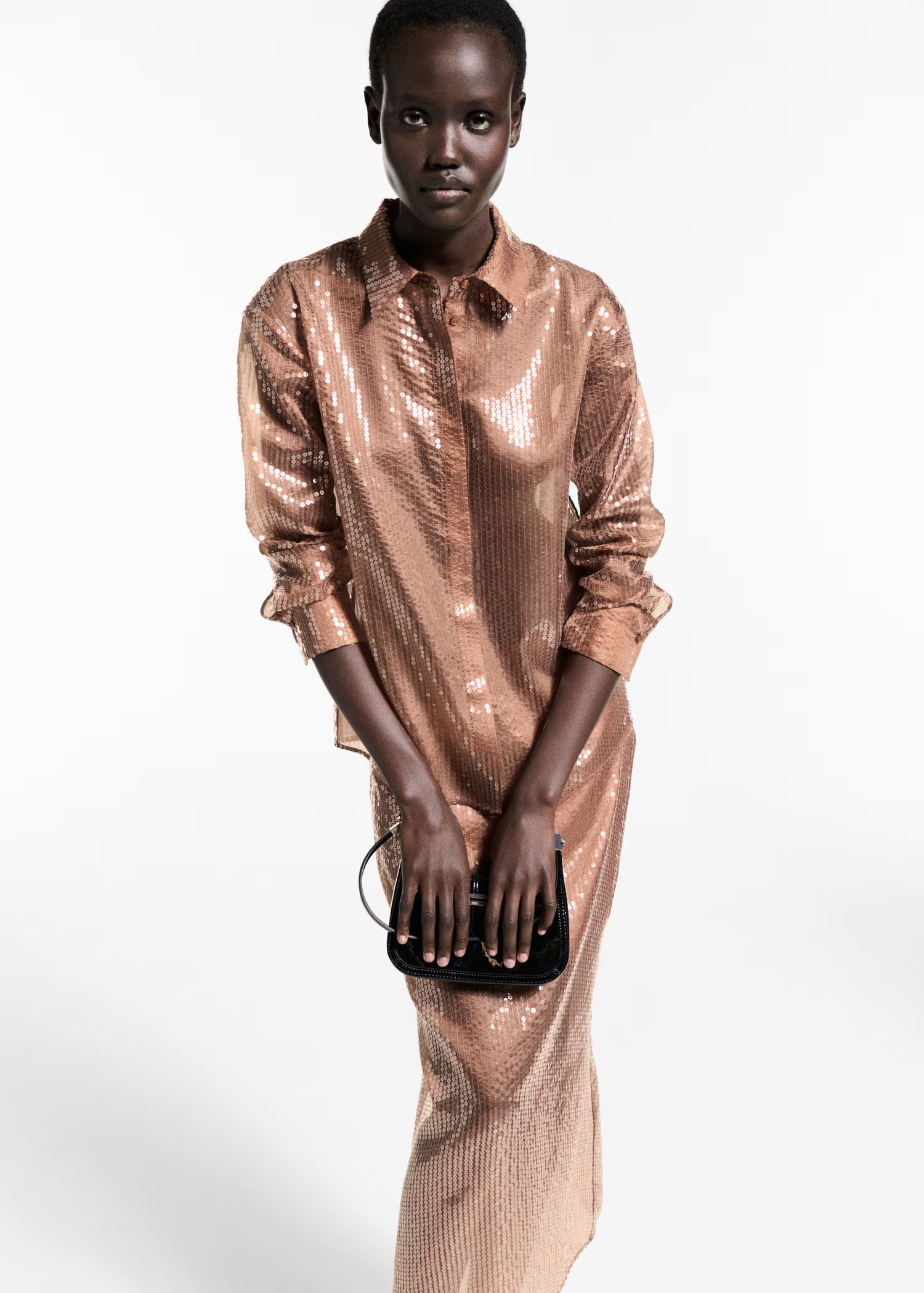 Semi-transparent sequined shirt - Women | MANGO USA | Mango (US/MX/AU)