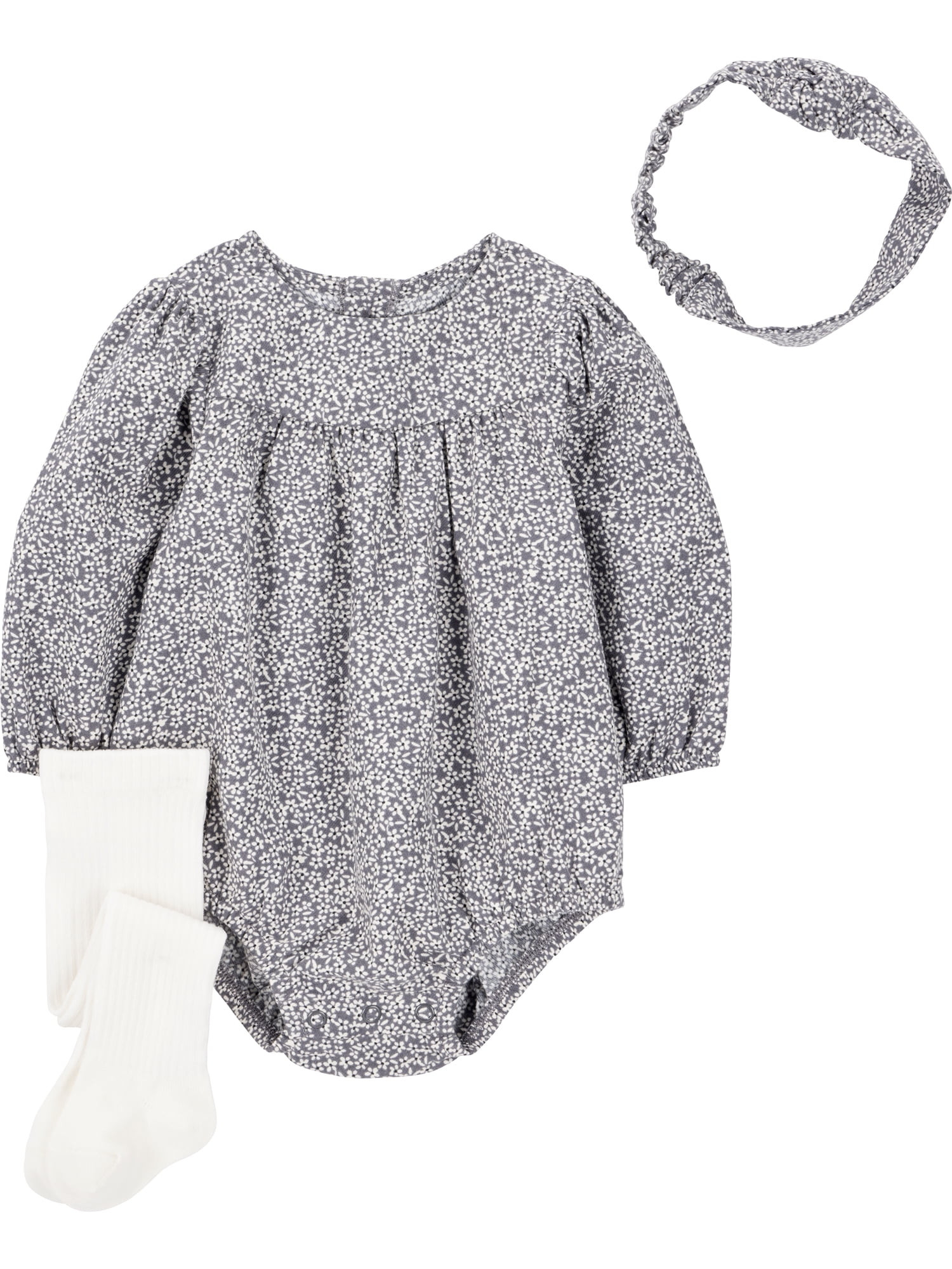 Carter's Child of Mine Baby Girl Bubble Romper Set, 3-Piece, Sizes 0/3-24 Months | Walmart (US)