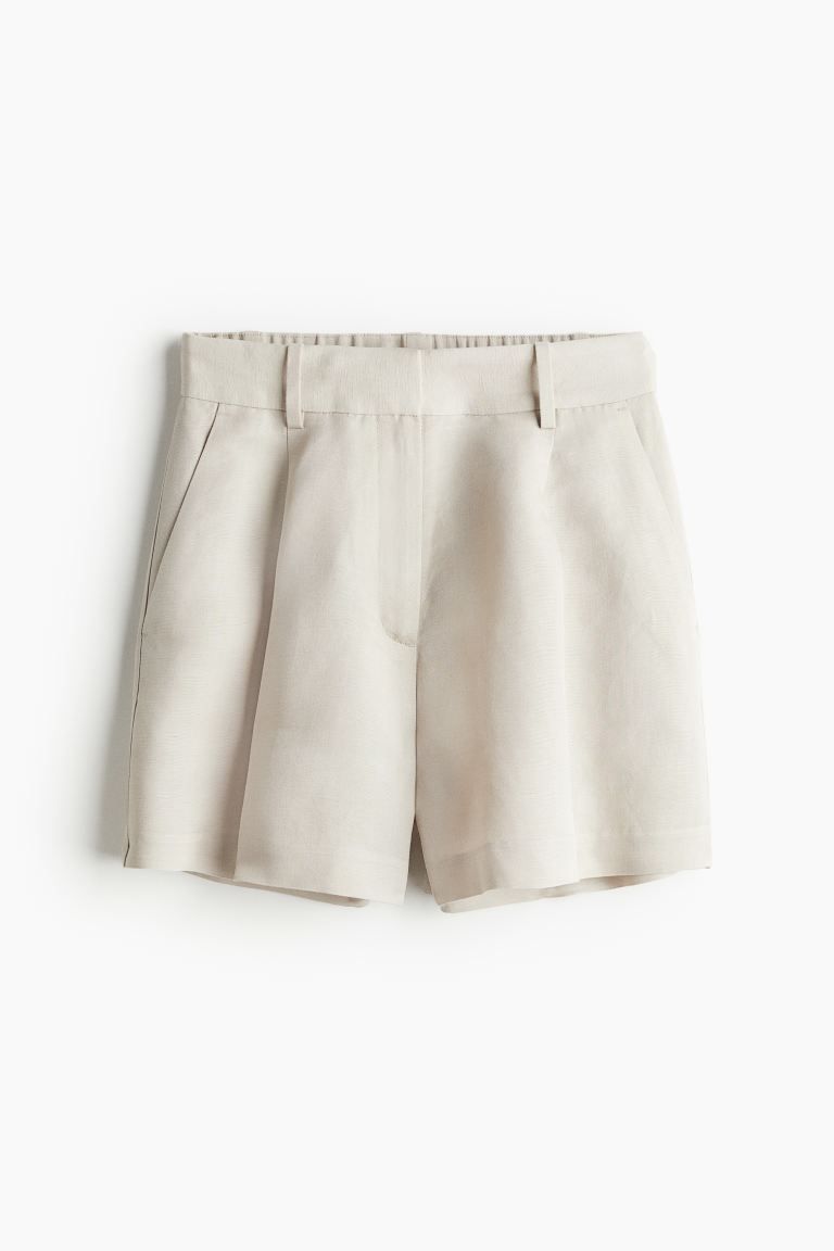 Linen-blend Shorts - White - Ladies | H&M US | H&M (US + CA)