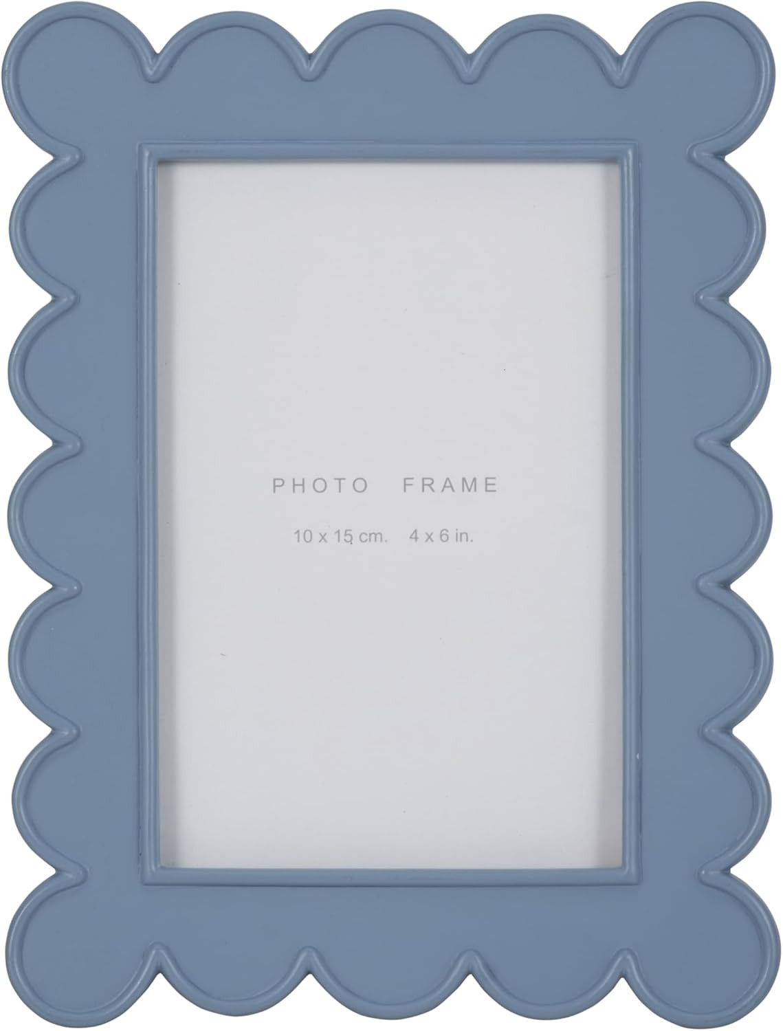 Sagebrook Home Blue Resin Photo Frame with Scalloped Edges Decorative Picture Frame with Glass Fr... | Amazon (US)