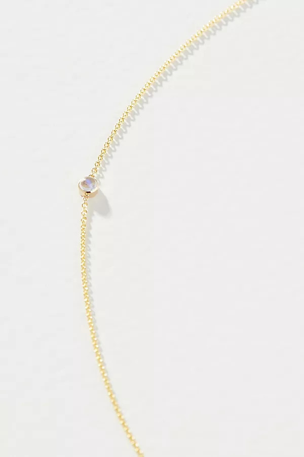 14k Yellow Gold Asymmetric Birthstone Necklace | Anthropologie (US)