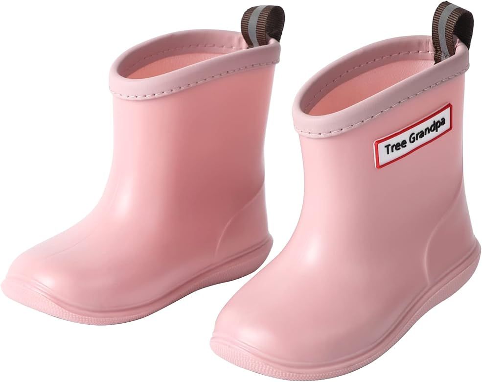 Toddler Kids Rain Boots for Boys Girls Easy-on Lightweight Waterproof Rainboots Baby | Amazon (US)
