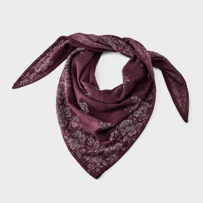 Floral Print Triangle Scarf - Universal Thread™ Burgundy | Target