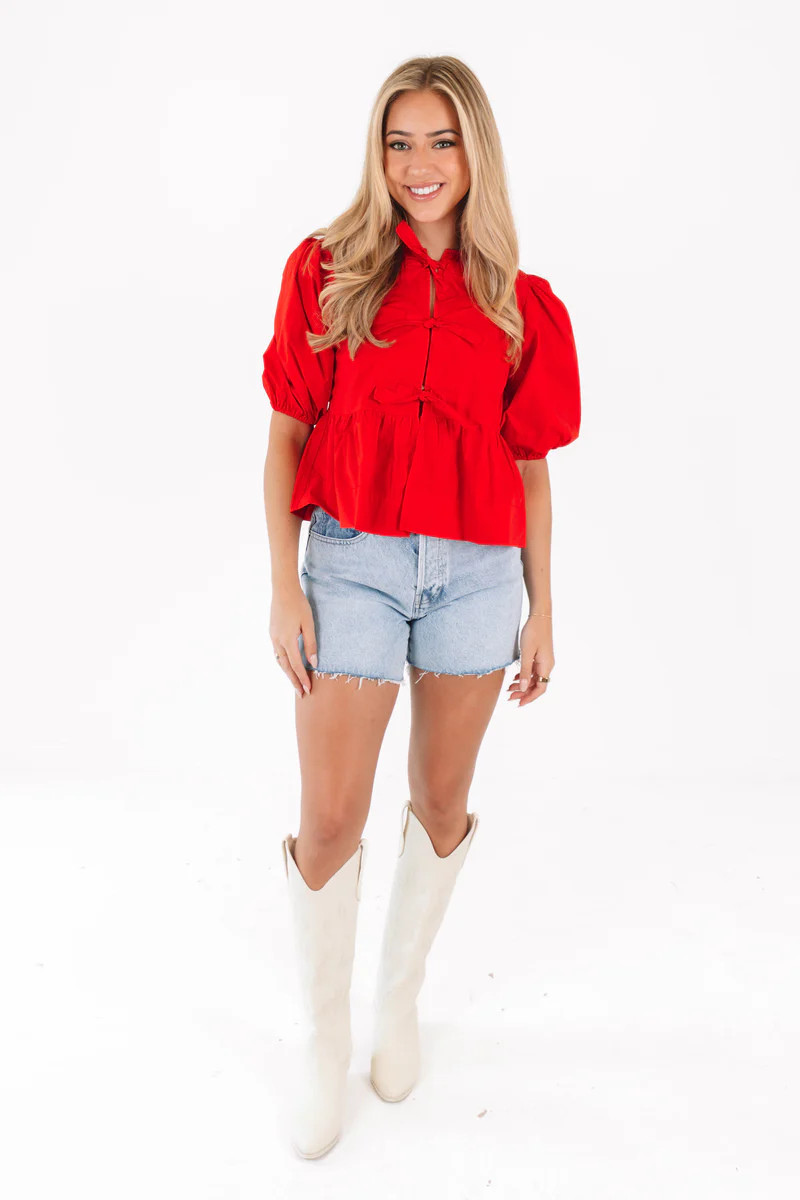 Tie It Together Top - Red | The Impeccable Pig