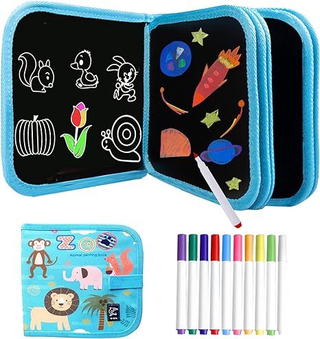 Kids Erasable Doodle Book Set - Toddlers Activity Toys Reusable Drawing Pads, Preschool Travel Ar... | Amazon (US)