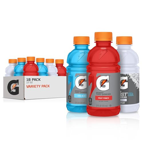 Gatorade Thirst Quencher, Fruit Punch, Glacier Cherry, Cool Blue Variety Pack, 12 Fl Oz (Pack of 18) | Amazon (US)