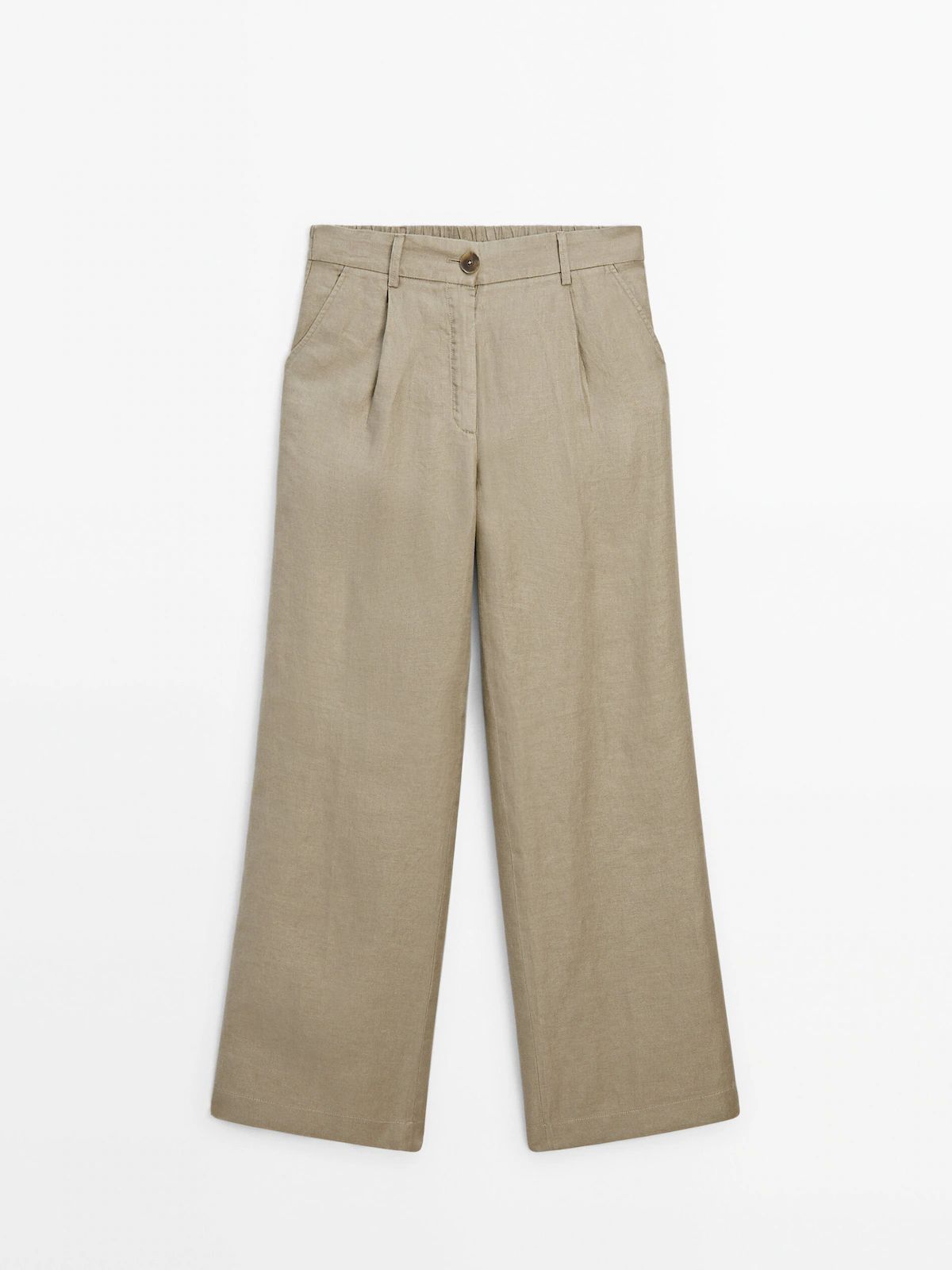 Wide-leg linen trousers | Massimo Dutti UK