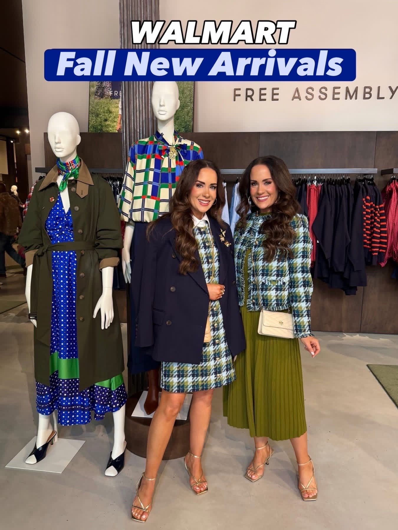 Wearing an XS in both jackets as they run oversized :) Wearing 4 in plaid dress and S in Green dress. Make sure to see our NYFW Walmart collection at the top of the LTK app since we have more than 75 items shown there that we couldn’t link all here :)