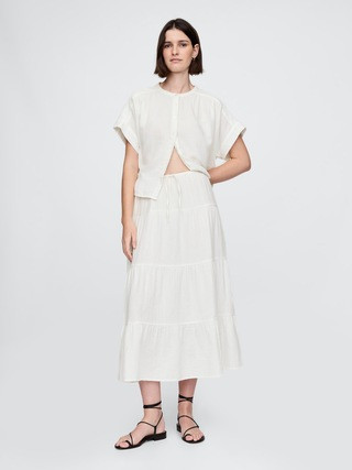 Cotton Gauze Tiered Maxi Skirt | Gap (CA)