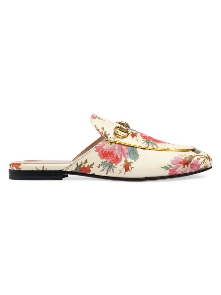 gucci princetown floral slides | Saks Fifth Avenue