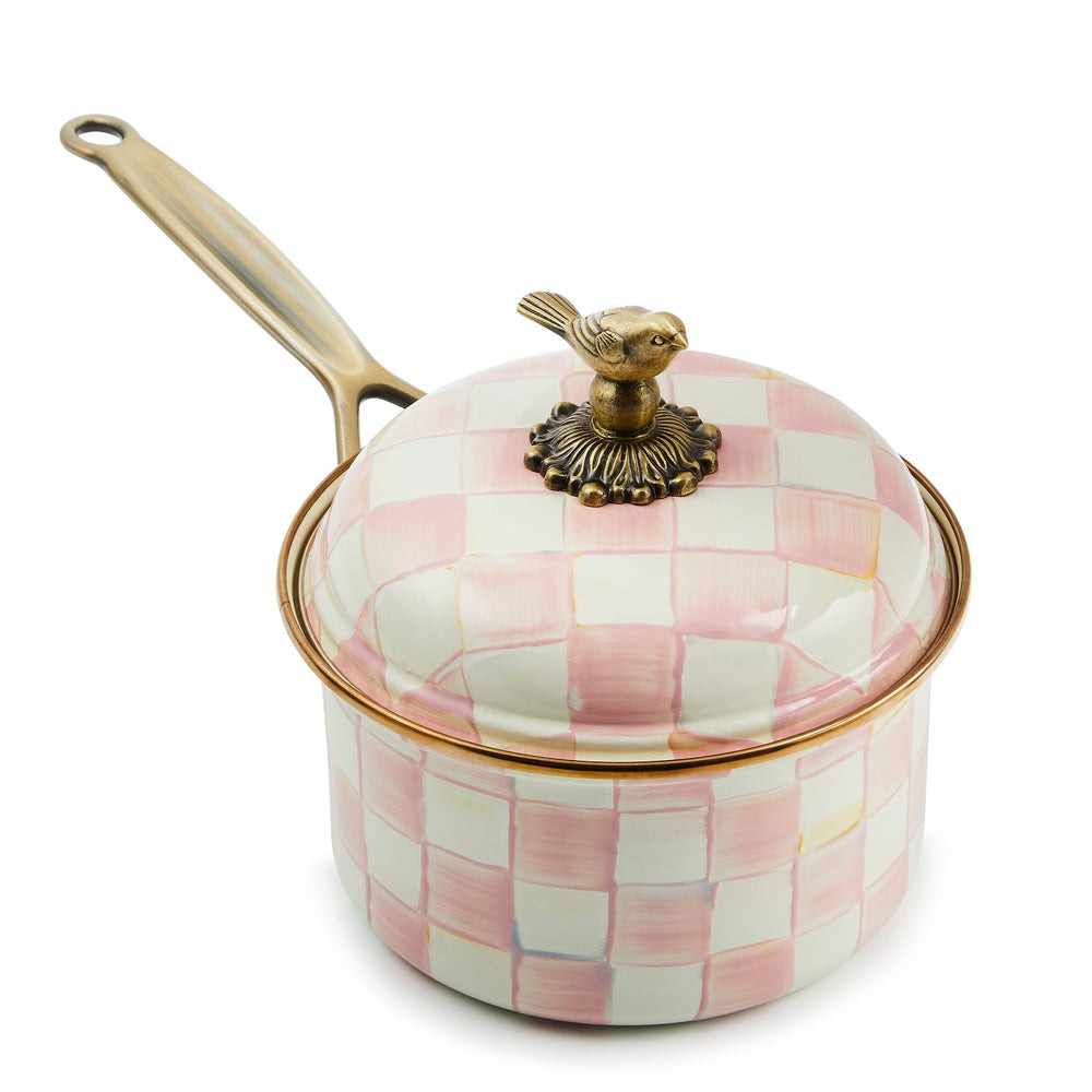 Rosy Check 2.5 Qt. Saucepan | MacKenzie-Childs