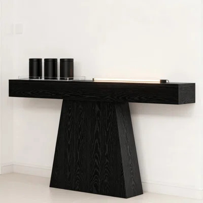 63-Inch Modern Console Table For Entryway, Sturdy Sofa Table With Trapezoidal Base For Living Room, Hallway, Foyer, Behind Couch | Wayfair North America