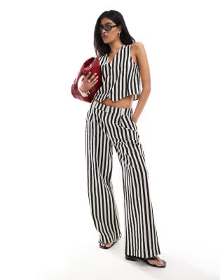 ASOS DESIGN Mix and Match in Mono Stripe Linen Co-ord | ASOS (Global)