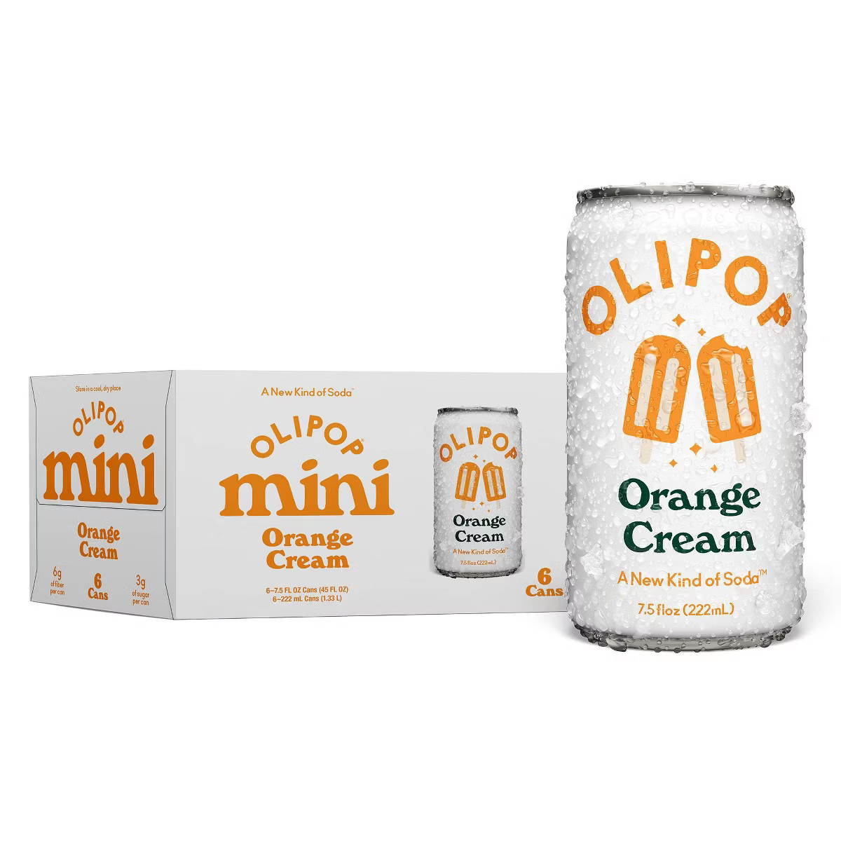 OLIPOP Mini's Orange Creamsicle Soda - 6pk/7.5 fl oz Cans | Target