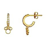 Amazon Essentials Disney 14Kt Gold Plated Cubic Zirconia Minnie Mouse Huggie Earring, Gold, 10mm | Amazon (US)