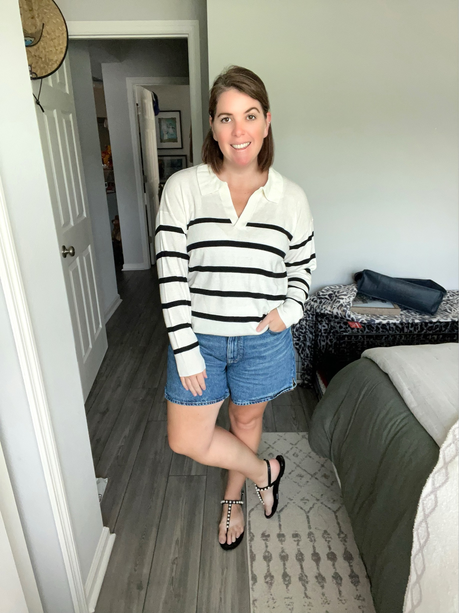 Anyone else love a sweater and denim short combo?! This sweater is also cute paired with denim shorts or jeans! The sweater runs TTS, comes in 4 color options and is $49.90! 

#LTKstyletip #LTKFind #LTKunder100