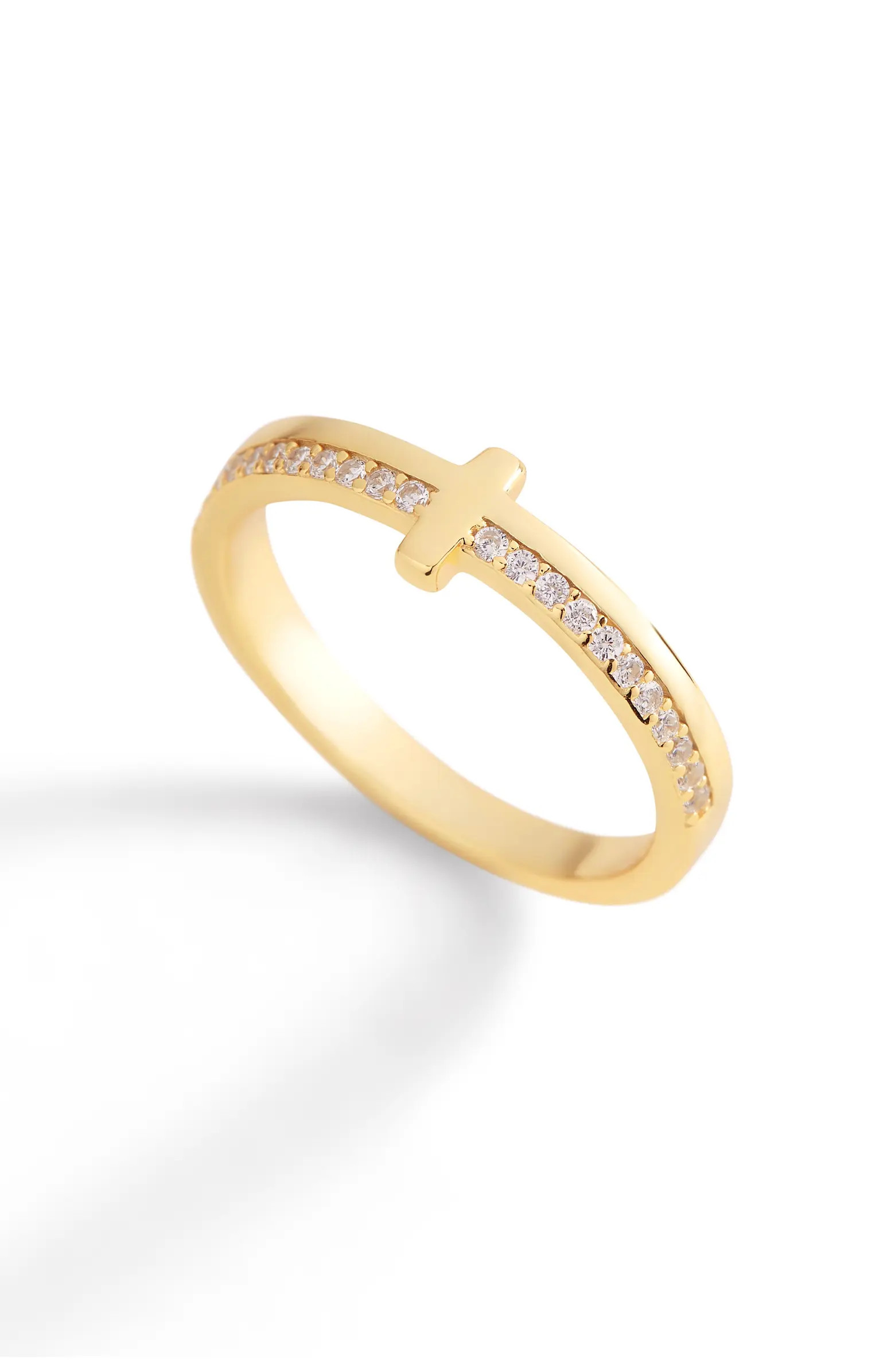 Let God Be In Control Golden Cross Ring | Nordstrom