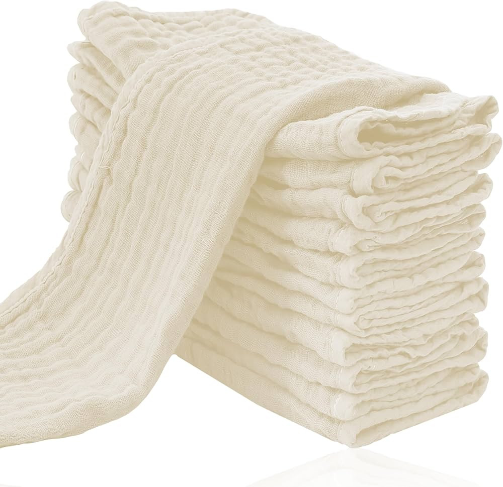 Cute Castle 12 Pack Muslin Burp Cloths for Baby - Ultra-Soft 100% Cotton Baby Washcloths - Large ... | Amazon (US)