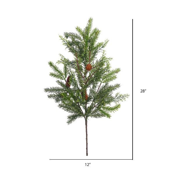 Vickerman 28" Cedar-White Spruce Artificial Christmas Spray | Target