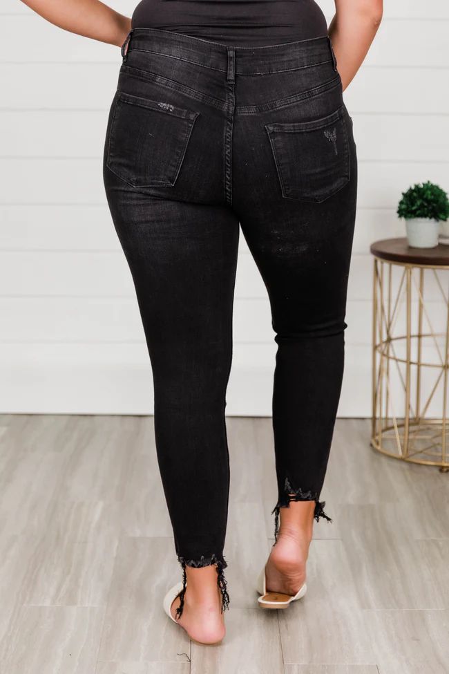 Brittany Distressed Skinny Black Jeans | The Pink Lily Boutique