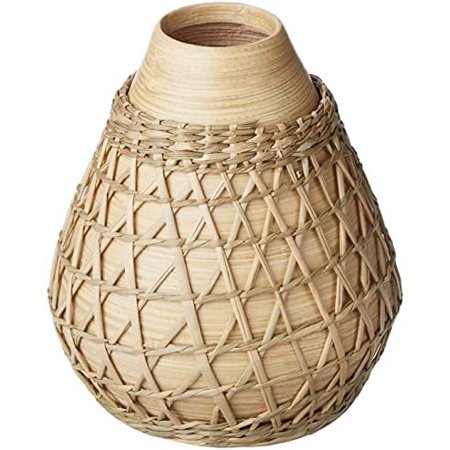 Creative Co-Op Bamboo Seagrass Weave Vase Beige | Walmart (US)
