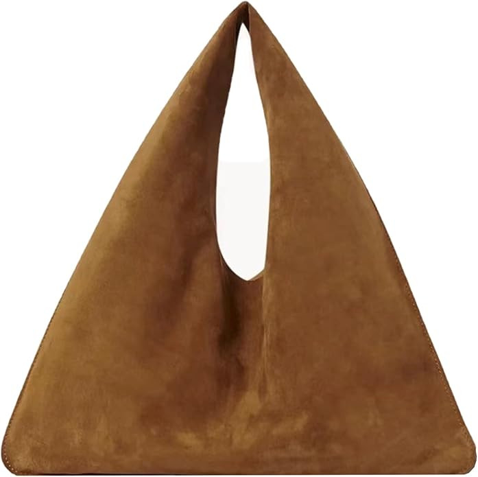 Suede Bag for Women,Slouchy Suedette Hobo Bags,Trendy Retro Handbag,Triangle Mini Cute Purse with... | Amazon (US)