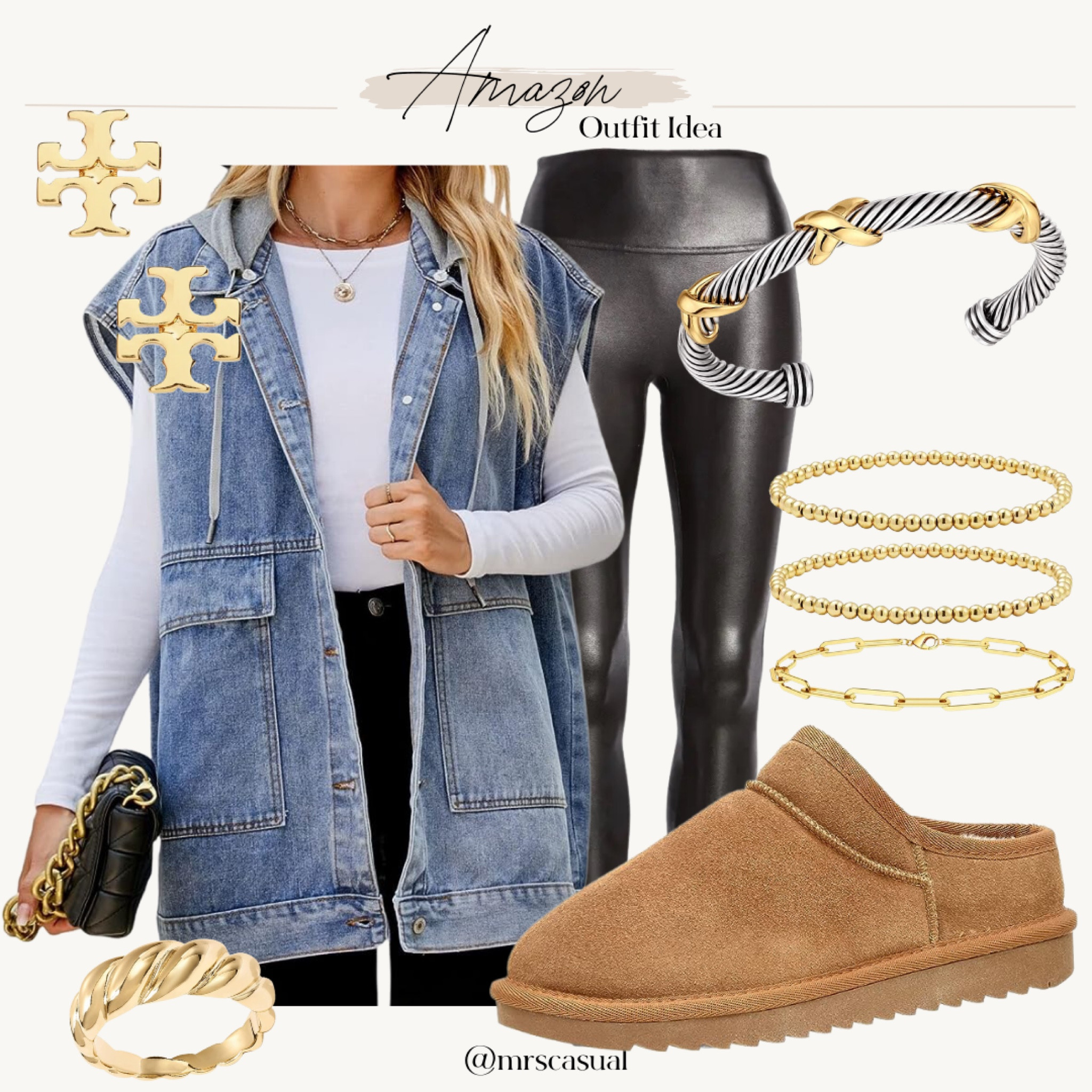 Amazon denim oversized vest fall outfit idea 

#LTKunder50 #LTKshoecrush #LTKSeasonal