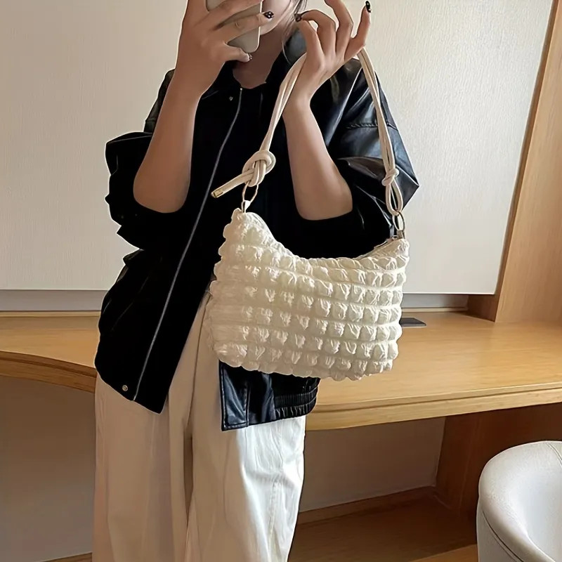 Bubble Ruched Shoulder Bag, Aesthetic Cloud Underarm Purse, Trendy Handbag For Women | Temu Affiliate Program