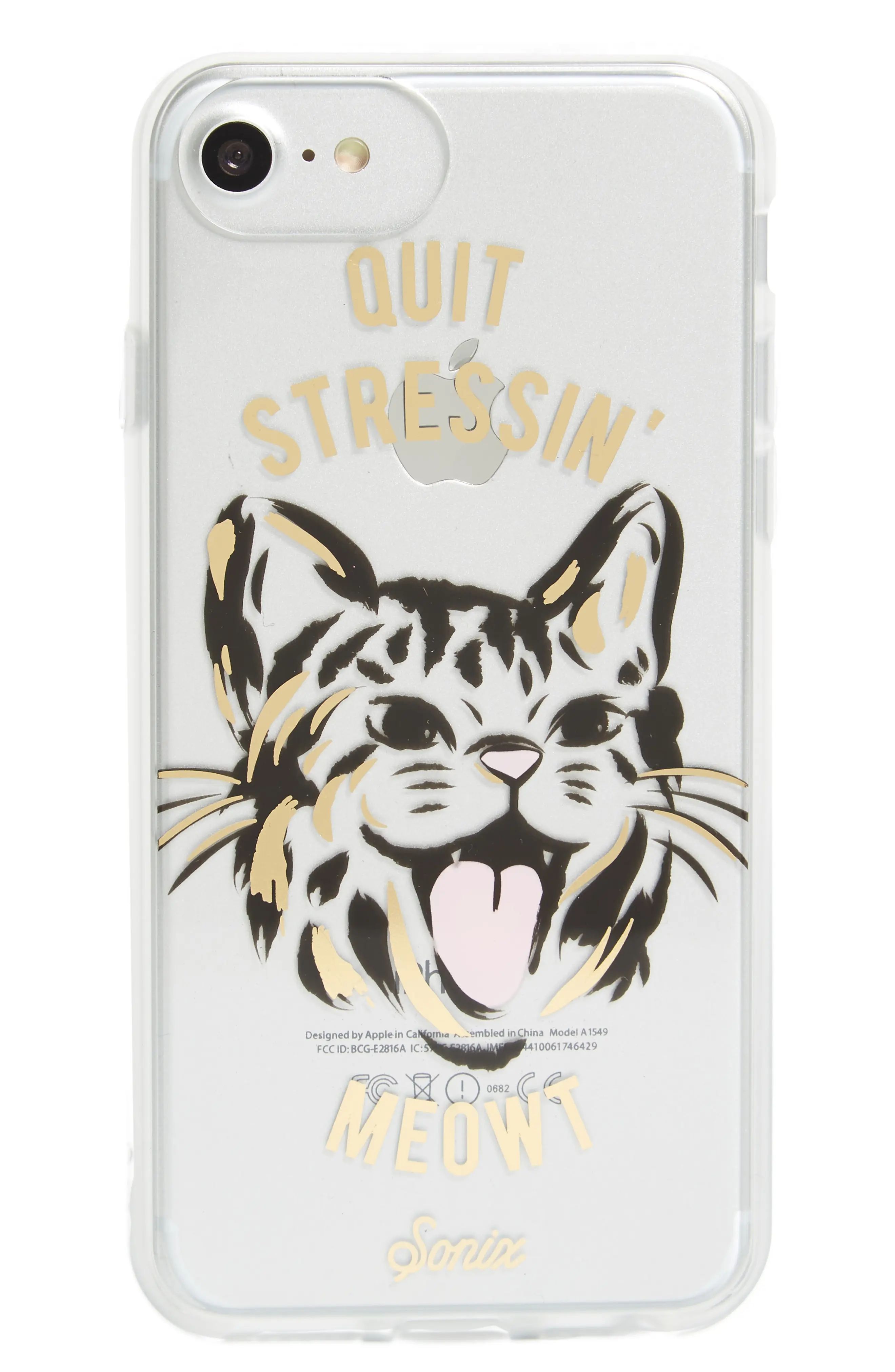 Quit Stressin' Meowt iPhone 6/6s/7/8 & 6/6s/7/8 Plus Case | Nordstrom