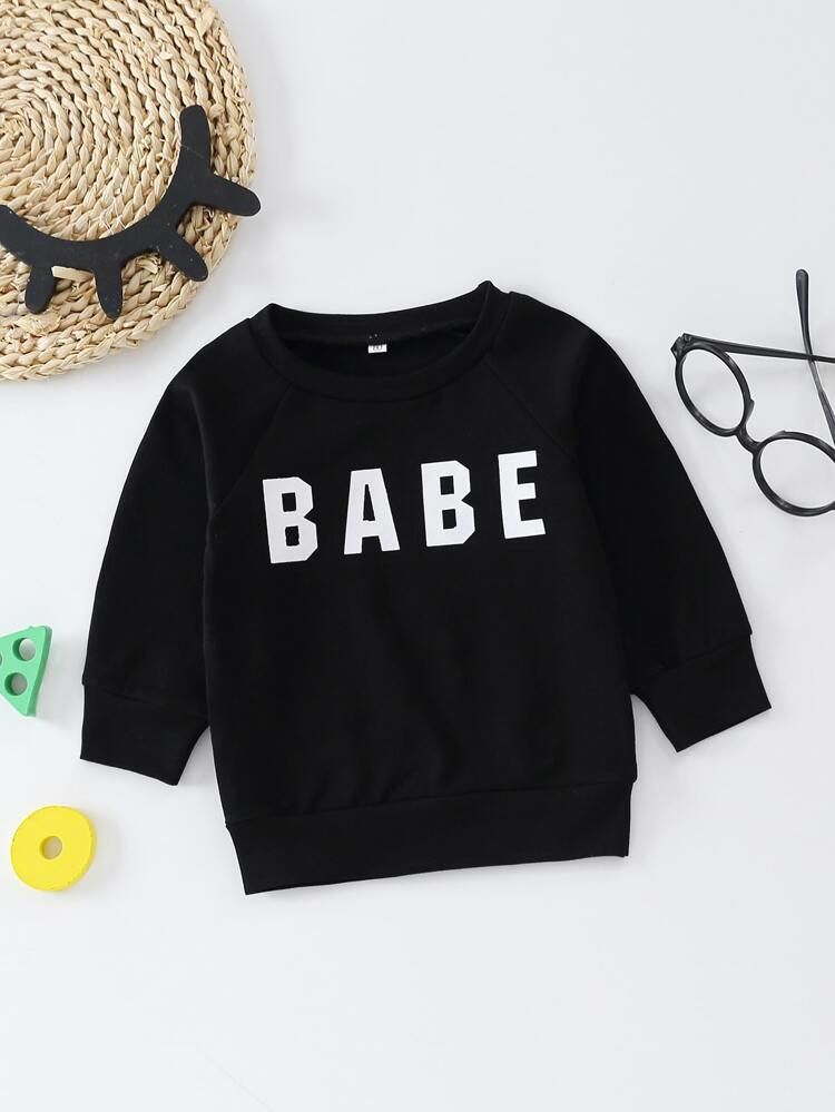 Baby Letter Graphic Raglan Sleeve Sweatshirt | SHEIN