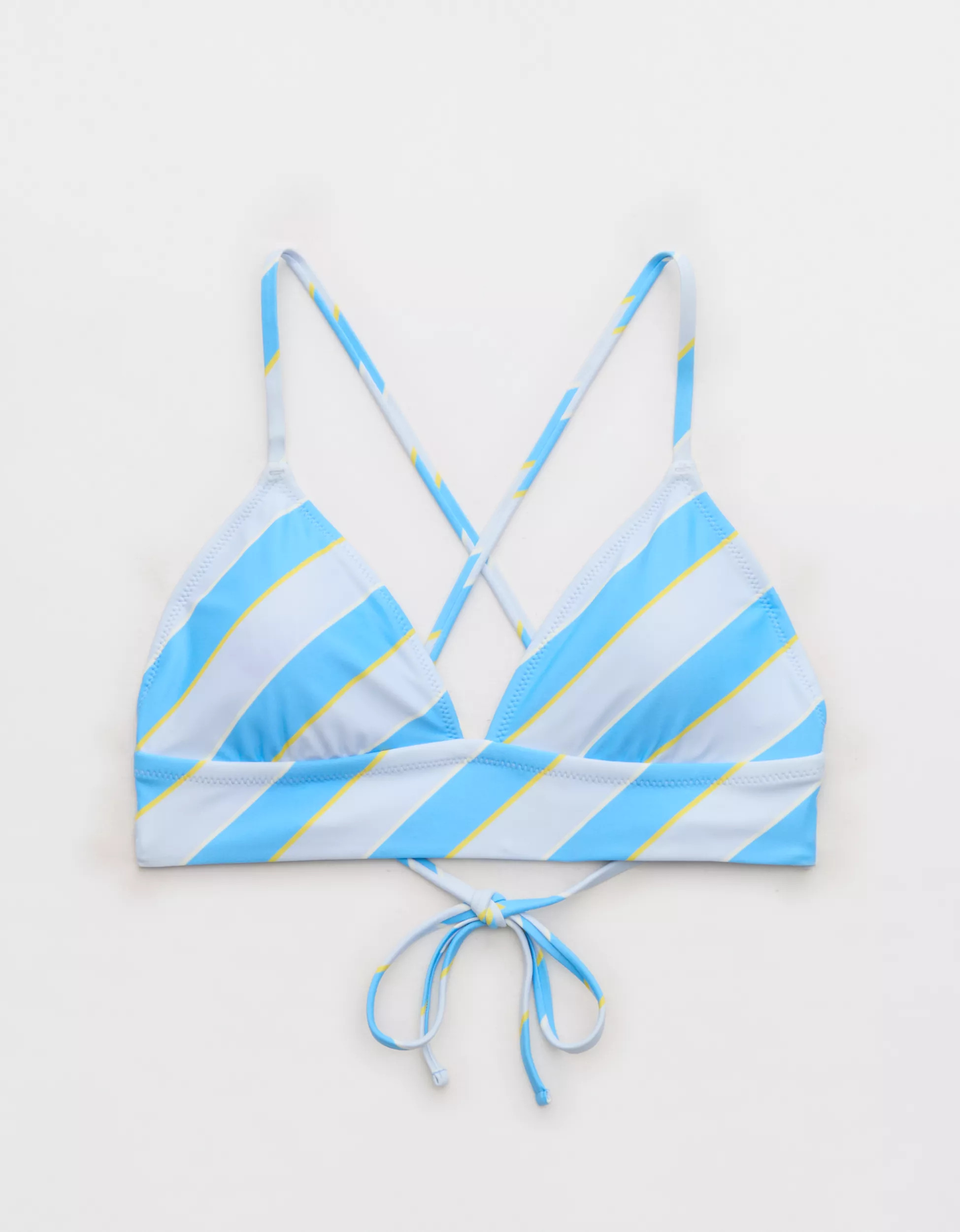 Aerie Lace Up Longline Triangle Bikini Top | Aerie