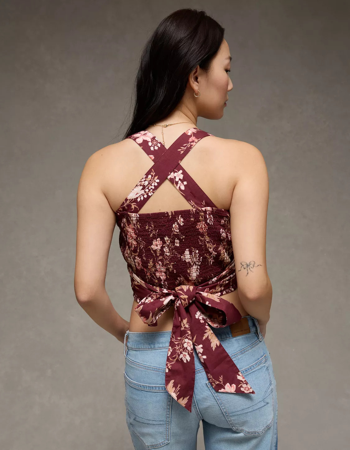 AE Smocked Tie-Front Cami | American Eagle Outfitters (US & CA)