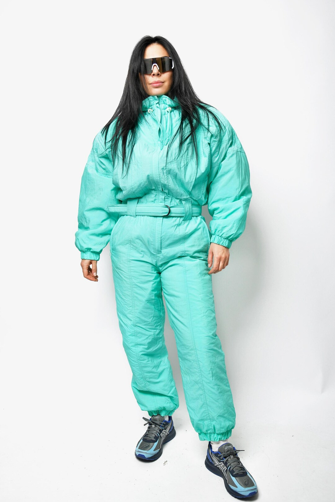 80s vintage winter blue ski suit for women | Retro 90s warm one piece ski overall jumpsuit bodysu... | Etsy (US)