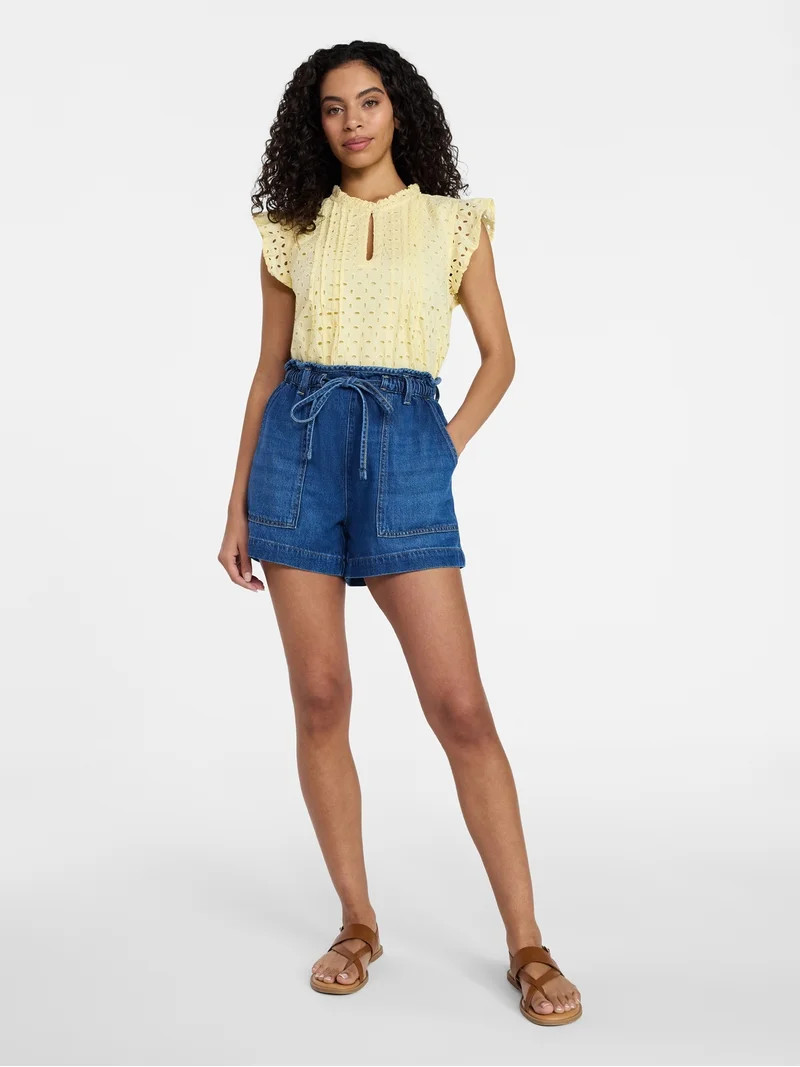 Time and Tru Women's Drapey Utility Shorts, 4" Inseam, Sizes XS-XXXL | Walmart (US)