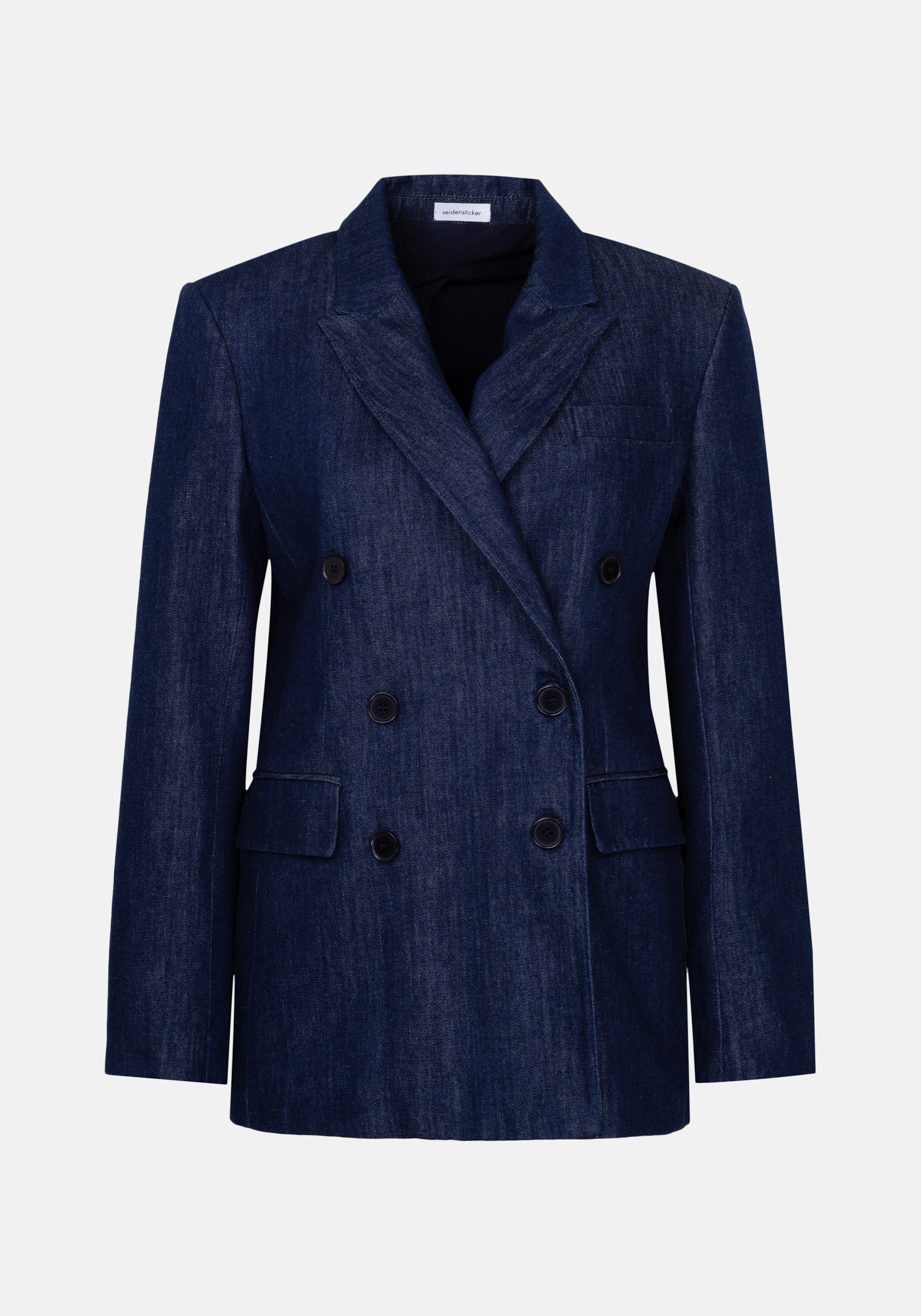 Zweireihiger Blazer mit Pattentaschen aus Denim | Seidensticker (DE)