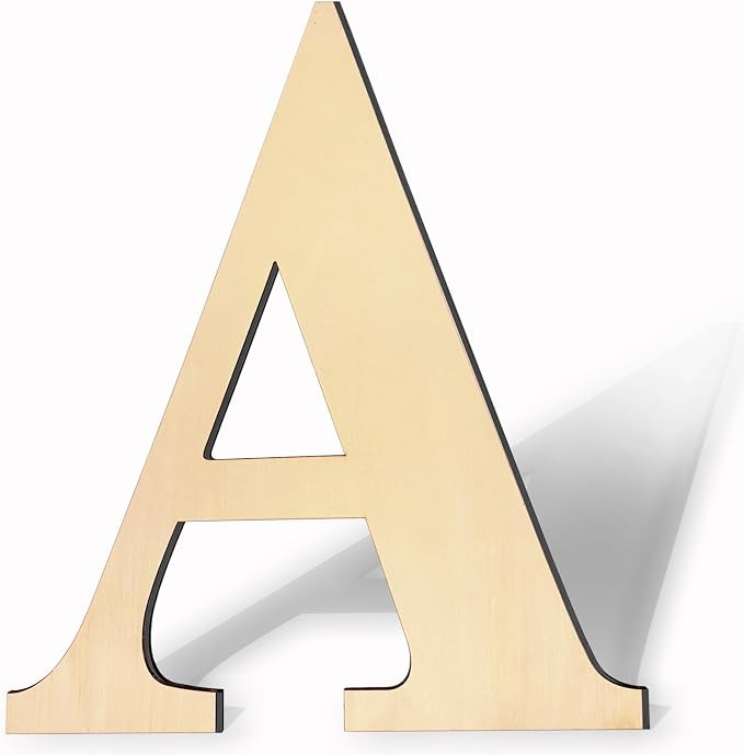 17 Inch Large Wooden Letters, Paintable Large Wood Letter for Crafts, Unfinished Blank Wood Alpha... | Amazon (US)