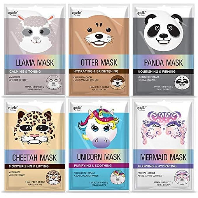 Epielle Character Sheet Masks | Animal Spa Mask | -For All Skin Types | Spa gifts for women, Birt... | Amazon (US)