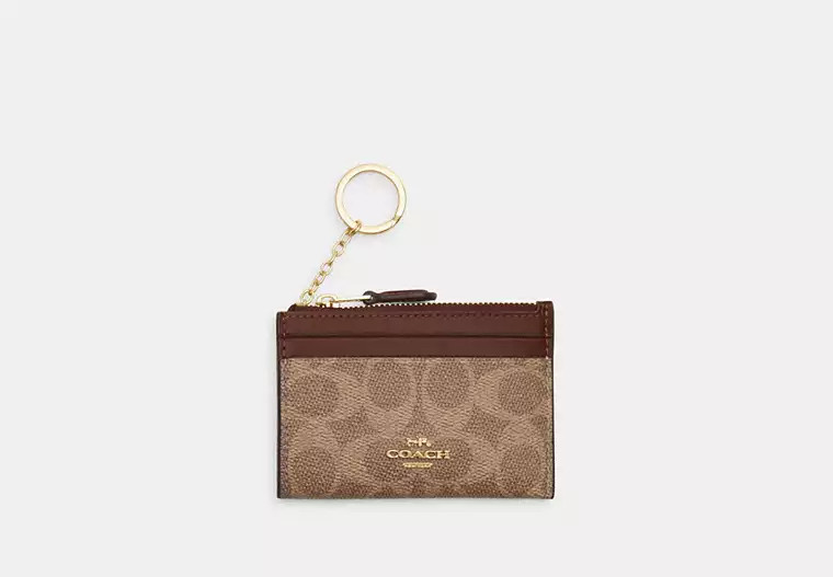 Mini Skinny Id Case In Signature Canvas | Coach Outlet US