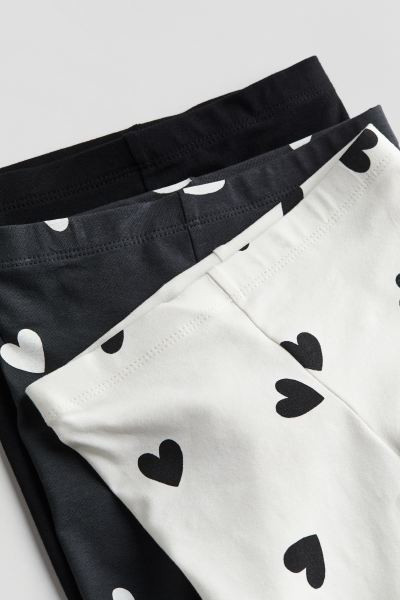 3-pack jersey leggings - Dark grey/Hearts - Kids | H&M GB | H&M (UK, MY, IN, SG, PH, TW, HK)