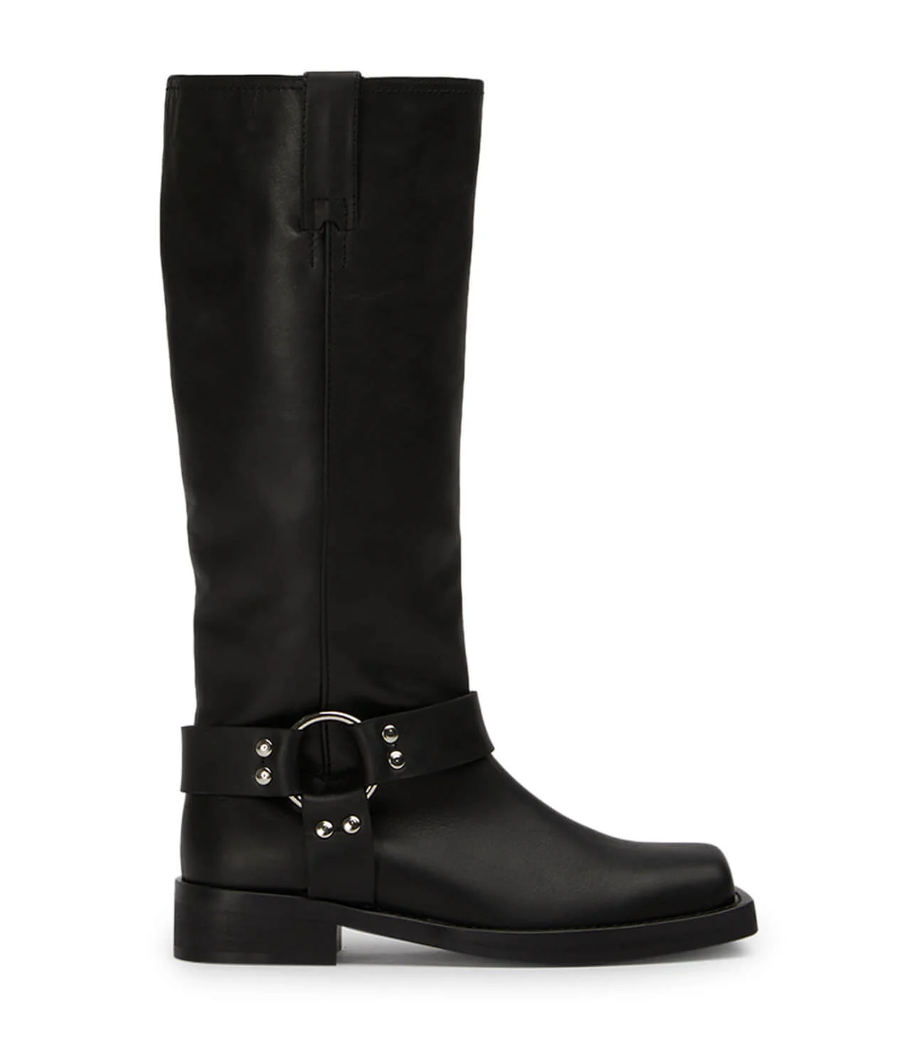 Biker Black Wax Calf Boots | Tony Bianco US