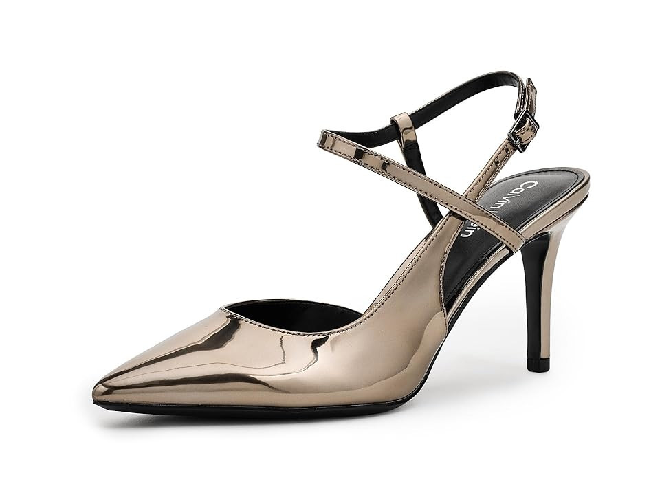 Calvin Klein Ginelly Women's Shoes Pewter Mirror Metallic: 9.5 M | Zappos.com