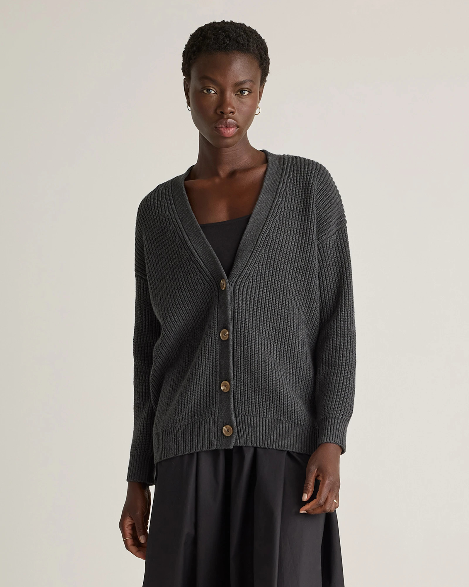 100% Organic Cotton Oversized Boyfriend Cardigan | Quince