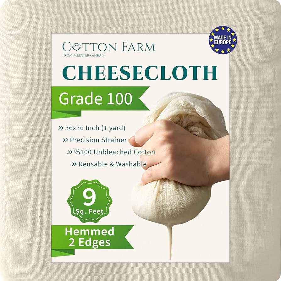 Cotton Farm Grade 100 XL Cheese Cloths - Straining & More; 36x36 Inch; 100% Unbleached Cotton Che... | Amazon (US)